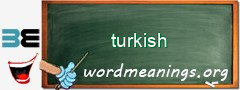 WordMeaning blackboard for turkish